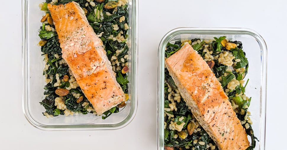 heart healthy salmon grain bowl recipe