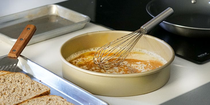 french toast recipe prepping station