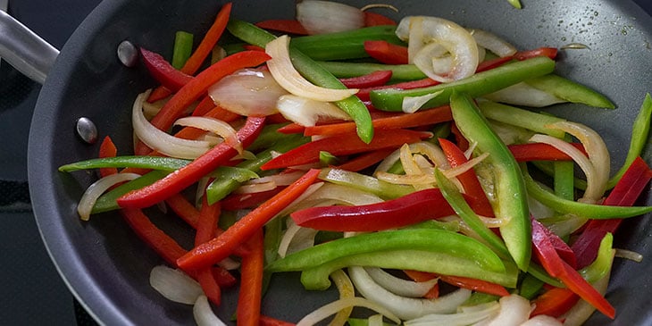 sauting ingredients for steal faijta bowl recipe 