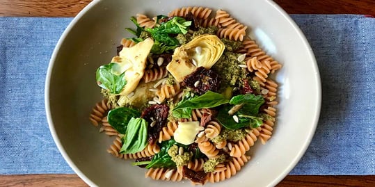 High Protein Pesto Pasta Recipe