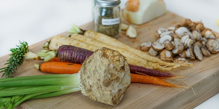 vegetables for vegan potpie recipe